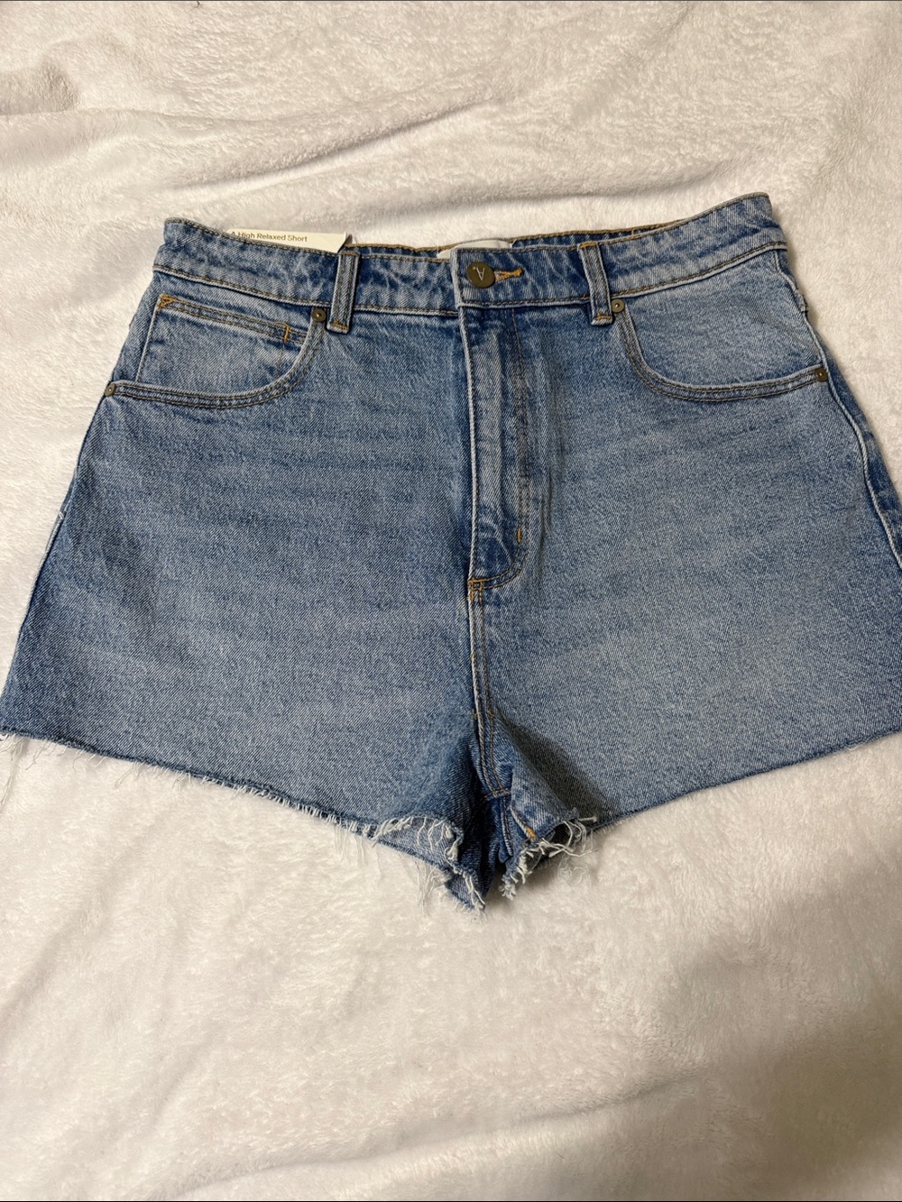Abrand Light Blue High-Rise Denim Shorts